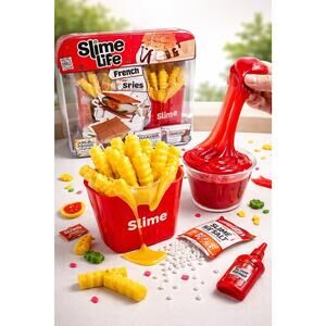 Slime Life French Fries Ketchup Slime Kit MGA Realistic Food ASMR 8+